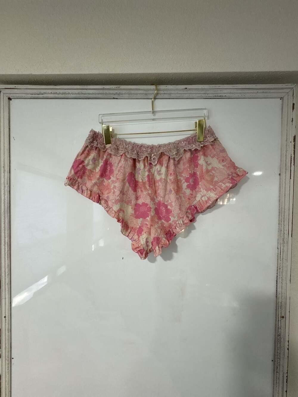Free People Floral Print Lace-Trim Bloomer Slumber Shorts